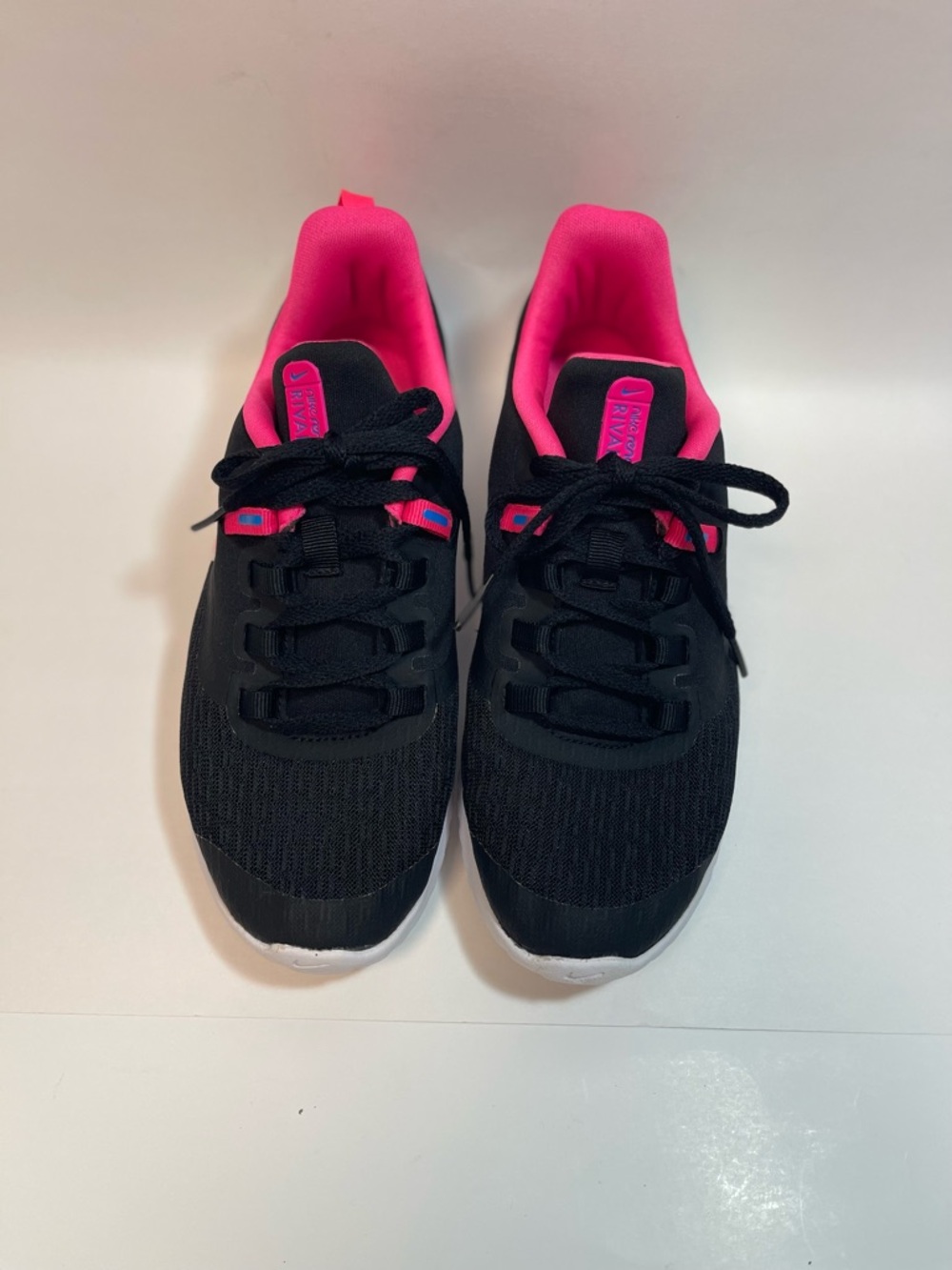 Nike Kids Black Sneakers with Bright Pink Interior